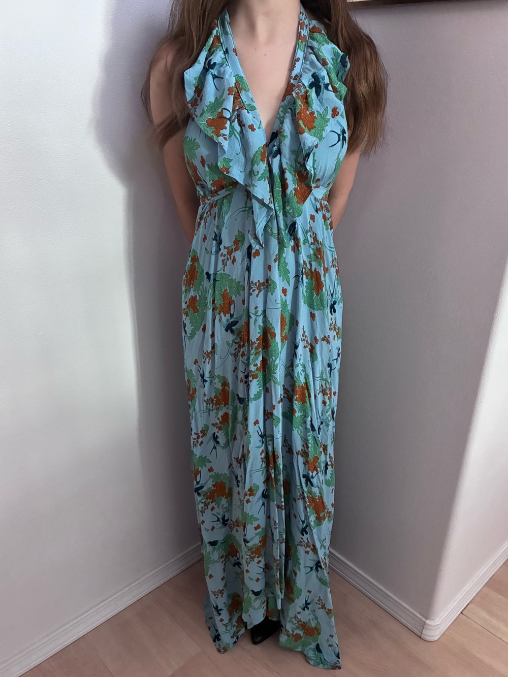 Islette Pacific Floral Boutique Halter Dress - Designed on Maui, Hawaii (S)
